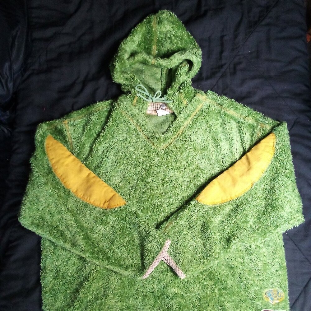 Rare Vintage 90s Oilily Long Deep Pile Fleece Hoodie Sweatshirt